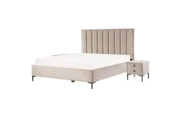 Makuuhuonesetti Sezanne Beige/harmaa/musta, 180x200 cm, Sametti