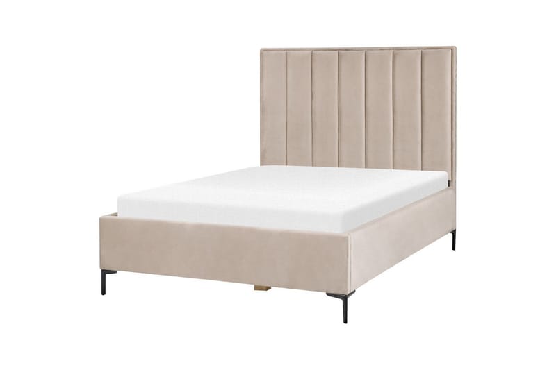 Makuuhuonesetti Sezanne Harmaa/Beige/Musta, 140x200 cm, Sametti - Harmaa/Beige/Musta, 140x200 cm, Sametti - Huonekalut - Kalustesetit - Makuuhuoneen kalustesetit