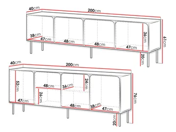 Marros Huonekalusetti Senkki 200 cm - Beige - Huonekalut - Kalustesetit - Olohuoneen kalustesetit