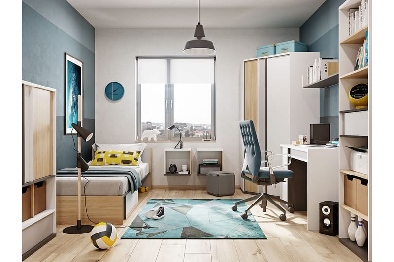 Metropolitan-Huonekalusetti Makuuhuoneeseen - Ruskea/Valkoinen/Vaaleanharmaa/Musta - Huonekalut - Kalustesetit - Makuuhuoneen kalustesetit