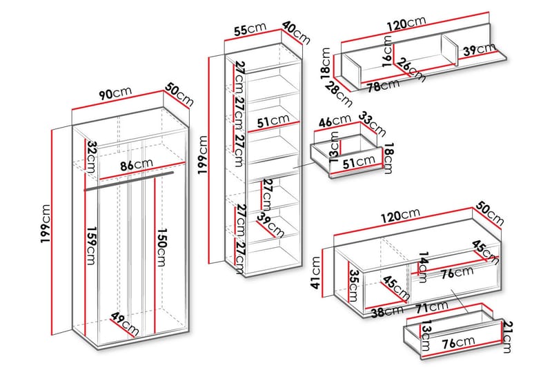 Metropolitan-Huonekalusetti Olohuoneeseen - Huonekalut - Kalustesetit - Olohuoneen kalustesetit