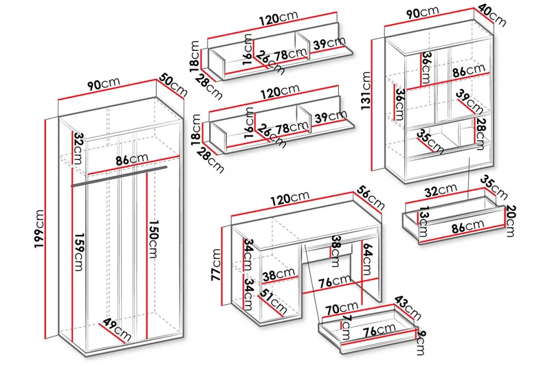 Metropolitan-Huonekalusetti Olohuoneeseen - Huonekalut - Kalustesetit - Olohuoneen kalustesetit