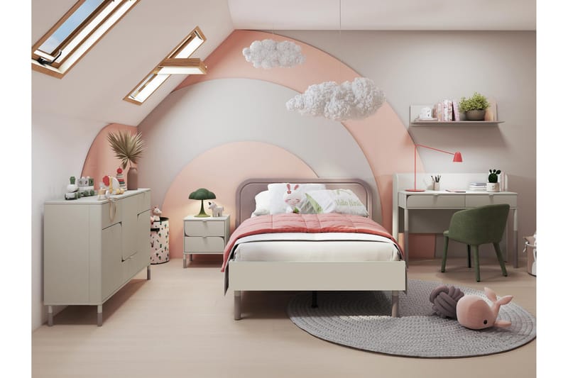 Monfort-Huonekalusetti Makuuhuoneeseen - Beige - Huonekalut - Kalustesetit - Makuuhuoneen kalustesetit