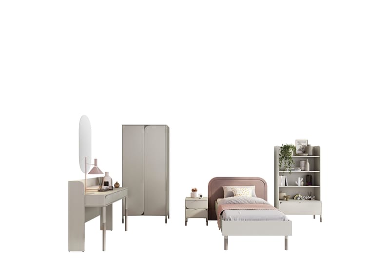 Monfort-Huonekalusetti Makuuhuoneeseen - Beige - Huonekalut - Kalustesetit - Makuuhuoneen kalustesetit