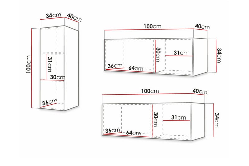 Dunvegan Möbelset För Vardagsrum Black - Huonekalut - Kalustesetit - Olohuoneen kalustesetit