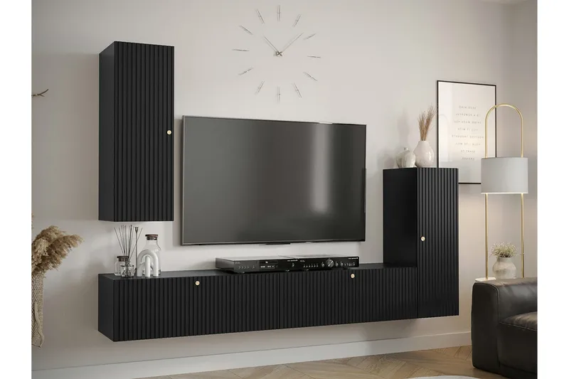 Dunvegan Möbelset För Vardagsrum Black - Huonekalut - Kalustesetit - Olohuoneen kalustesetit