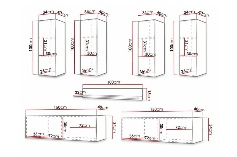 Dunvegan Möbelset För Vardagsrum Black - Huonekalut - Kalustesetit - Olohuoneen kalustesetit