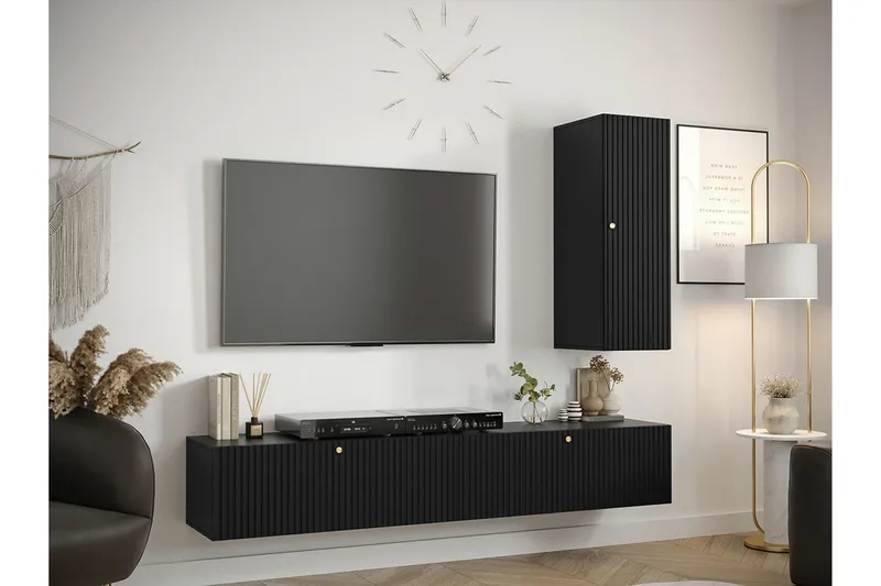 Dunvegan Möbelset För Vardagsrum Black - Huonekalut - Kalustesetit - Olohuoneen kalustesetit