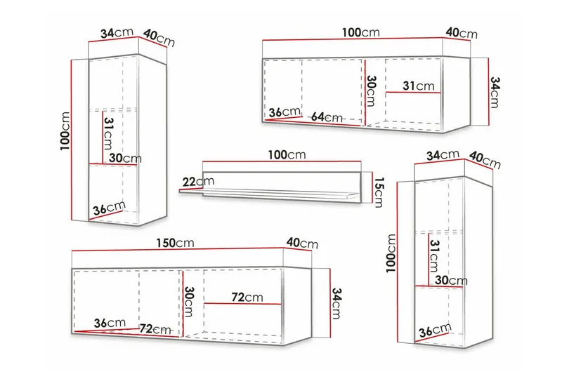 Dunvegan Möbelset För Vardagsrum Black - Huonekalut - Kalustesetit - Olohuoneen kalustesetit