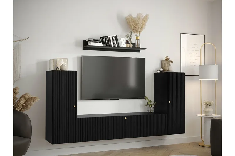 Dunvegan Möbelset För Vardagsrum Black - Huonekalut - Kalustesetit - Olohuoneen kalustesetit