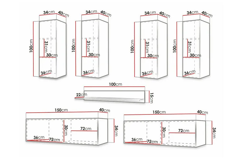Dunvegan Möbelset För Vardagsrum White - Huonekalut - Kalustesetit - Olohuoneen kalustesetit
