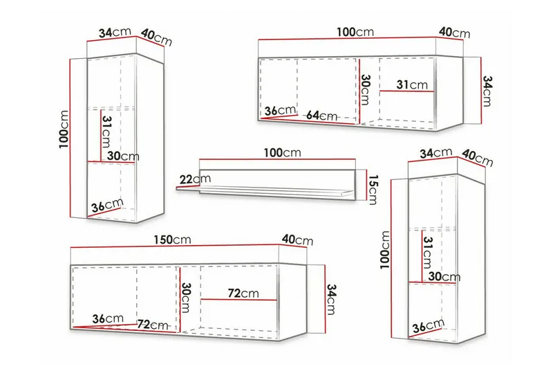 Dunvegan Möbelset För Vardagsrum White - Huonekalut - Kalustesetit - Olohuoneen kalustesetit