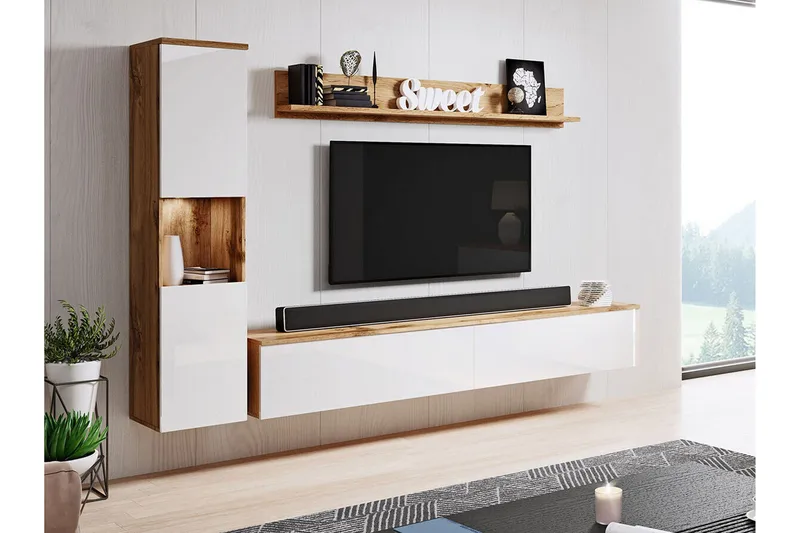 Galbally Möbelset För Vardagsrum Brown - Huonekalut - Kalustesetit - Olohuoneen kalustesetit