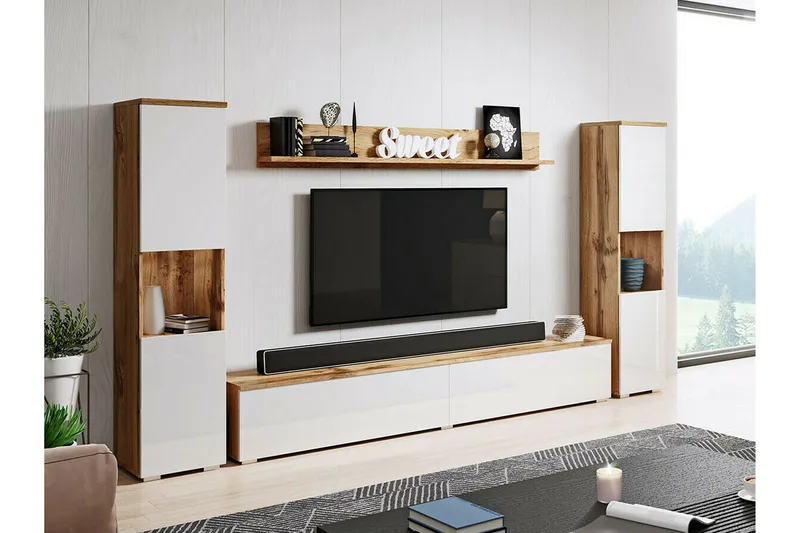 Galbally Möbelset För Vardagsrum Brown - Huonekalut - Kalustesetit - Olohuoneen kalustesetit