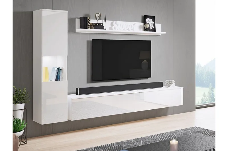 Galbally Möbelset För Vardagsrum White - Huonekalut - Kalustesetit - Olohuoneen kalustesetit