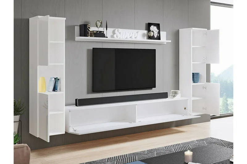 Galbally Möbelset För Vardagsrum White - Huonekalut - Kalustesetit - Olohuoneen kalustesetit