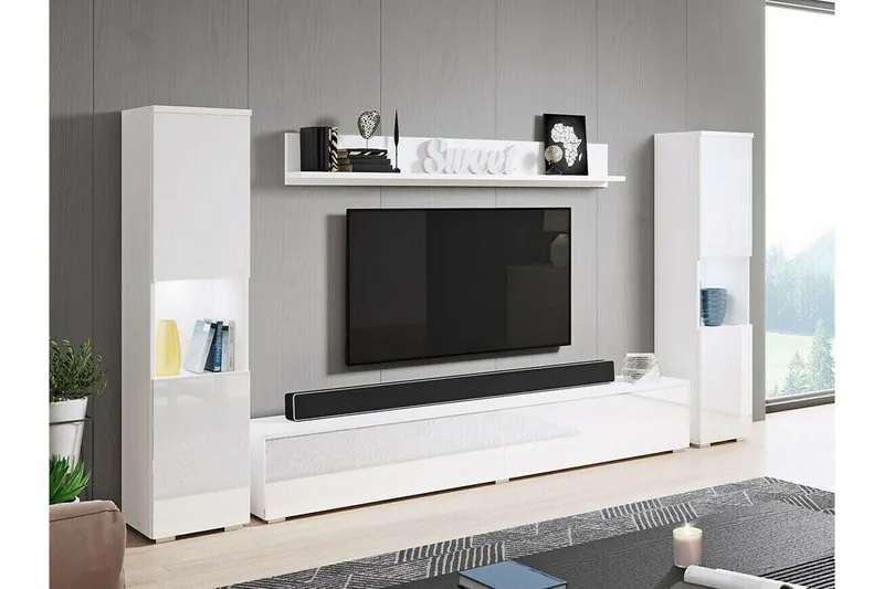 Galbally Möbelset För Vardagsrum White - Huonekalut - Kalustesetit - Olohuoneen kalustesetit