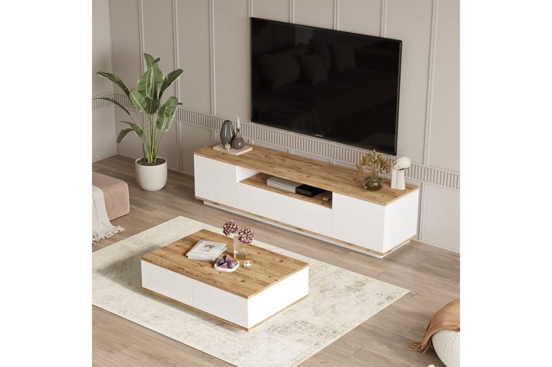 Huonekalusetti Olohuoneeseen Calrin, Valkoinen