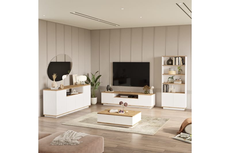 Huonekalusetti Olohuoneeseen Calrin, Valkoinen