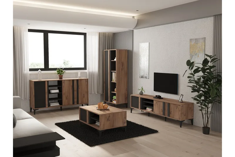 Huonekalusetti Olohuoneeseen Lacin, Antrasiitti