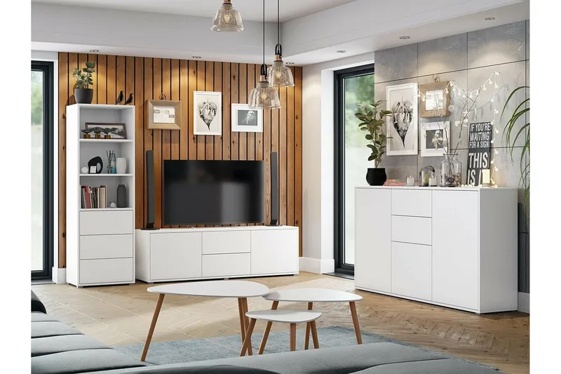 Kintore Möbelset För Vardagsrum White - Huonekalut - Kalustesetit - Olohuoneen kalustesetit