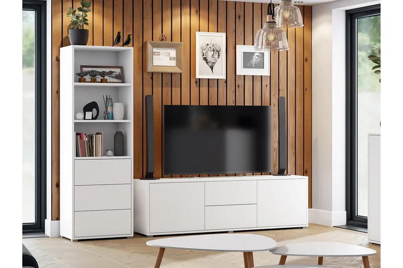 Kintore Möbelset För Vardagsrum White - Huonekalut - Kalustesetit - Olohuoneen kalustesetit