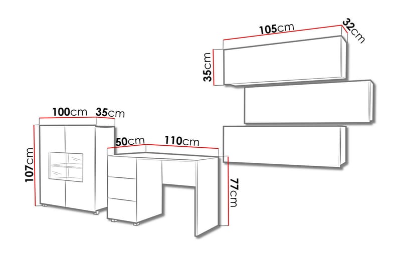 Olohuoneen kalustepaketti Calabrini - Huonekalut - Kalustesetit - Olohuoneen kalustesetit