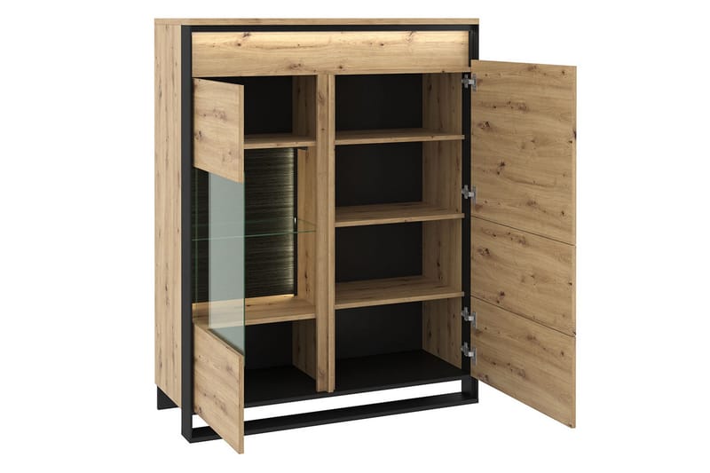 Olohuoneen kalustepaketti Quant - Tammi/Musta - Huonekalut - Kalustesetit - Olohuoneen kalustesetit