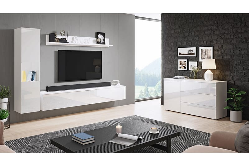 Olohuoneen kalustesetti Carvin Valkoinen, Valkoinen