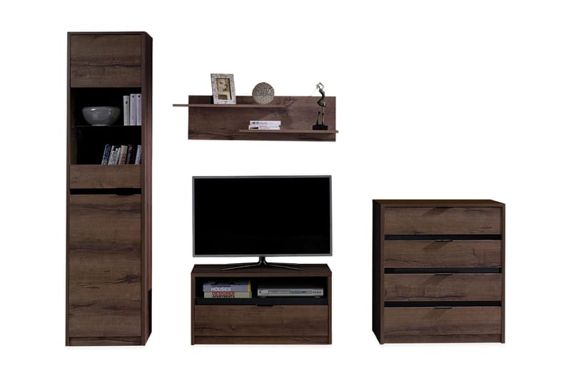 Olohuoneen kalustesetti Denver - Ruskea - Huonekalut - Kalustesetit - Olohuoneen kalustesetit