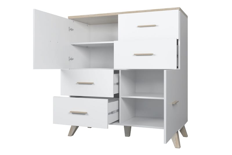 Olohuoneen kalustesetti Dudley - Luonnonväri/Musta - Huonekalut - Kalustesetit - Olohuoneen kalustesetit