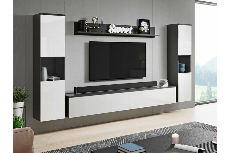 Olohuoneen kalustesetti Galbally - Valkoinen - Huonekalut - Kalustesetit - Olohuoneen kalustesetit