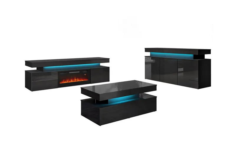 Olohuoneen kalustesetti Glenndale, Musta