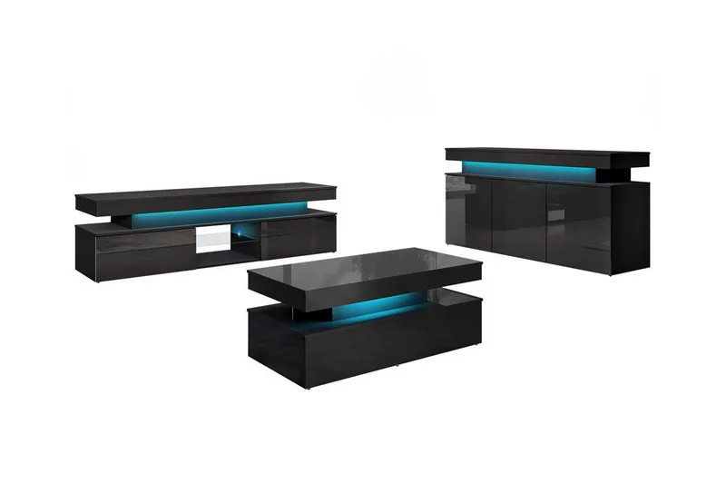 Olohuoneen kalustesetti Glenndale, Musta