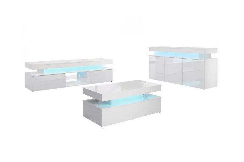 Olohuoneen kalustesetti Glenndale, Valkoinen