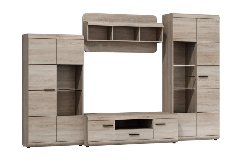 Olohuoneen kalustesetti Link 300x54x194 cm - Beige/Harmaa - Huonekalut - Kalustesetit - Olohuoneen kalustesetit