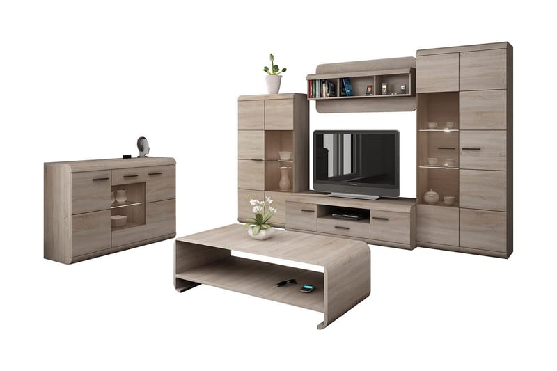 Olohuoneen kalustesetti Link - Beige | Harmaa - Huonekalut - Kalustesetit - Olohuoneen kalustesetit