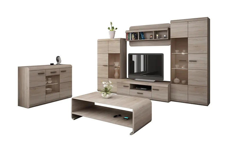 Olohuoneen kalustesetti Link - Beige | Harmaa - Huonekalut - Kalustesetit - Olohuoneen kalustesetit