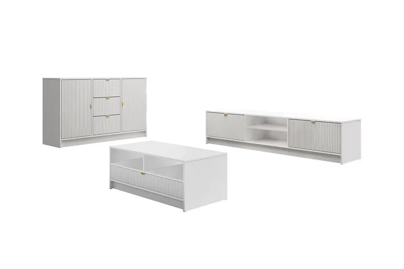 Olohuoneen kalustesetti Novaj, Valkoinen