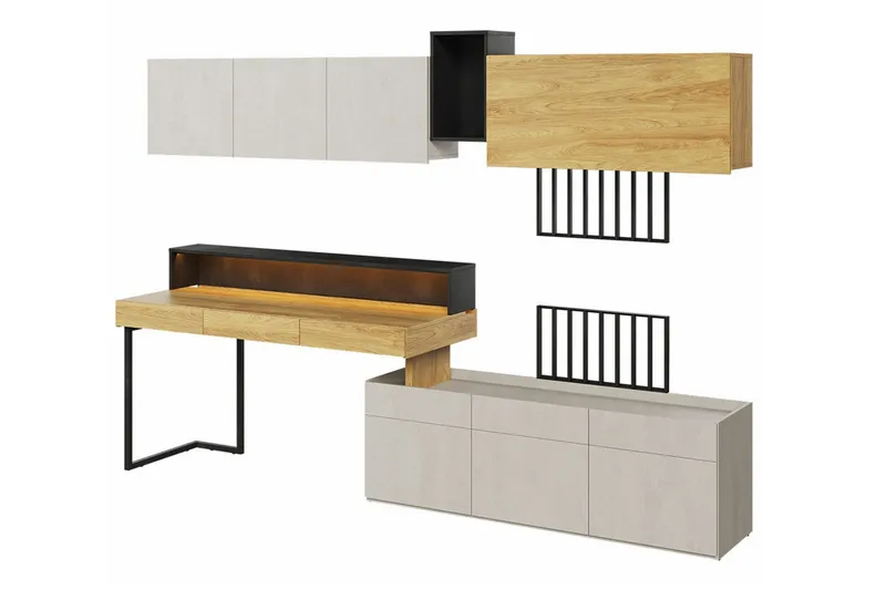 Olohuoneen kalustesetti Rathmore, Musta