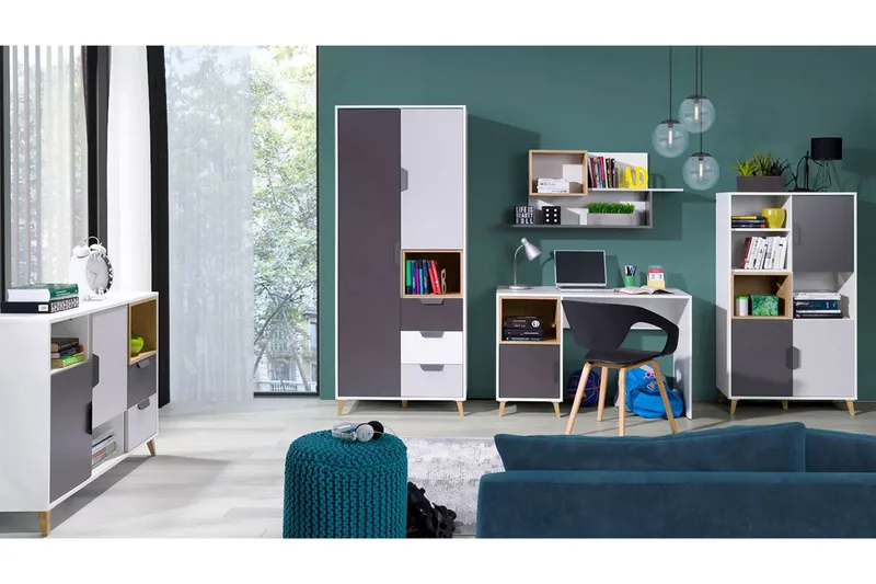 Olohuoneen kalustesetti Takeshi, Vihreä/Harmaa