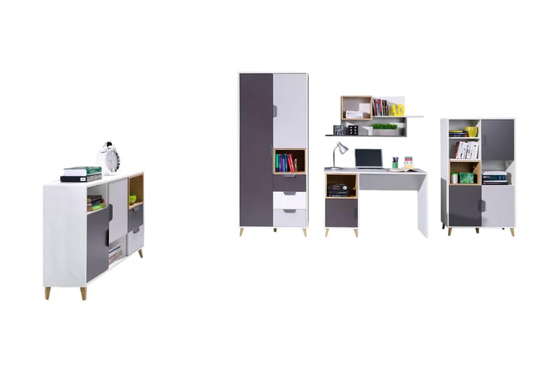 Olohuoneen kalustesetti Takeshi - Vihreä/Harmaa - Huonekalut - Kalustesetit - Olohuoneen kalustesetit