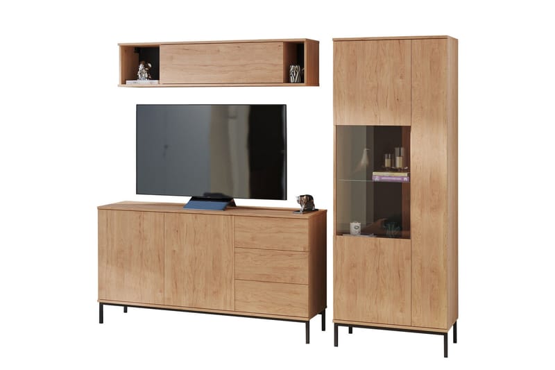 Olohuonesetti Quertas 3 osaa - Luonnonväri - Huonekalut - Kalustesetit - Olohuoneen kalustesetit