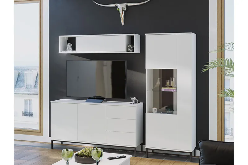 Olohuonesetti Quertas LED-valaistus 4 Osaa Valkoinen LED, Valkoinen