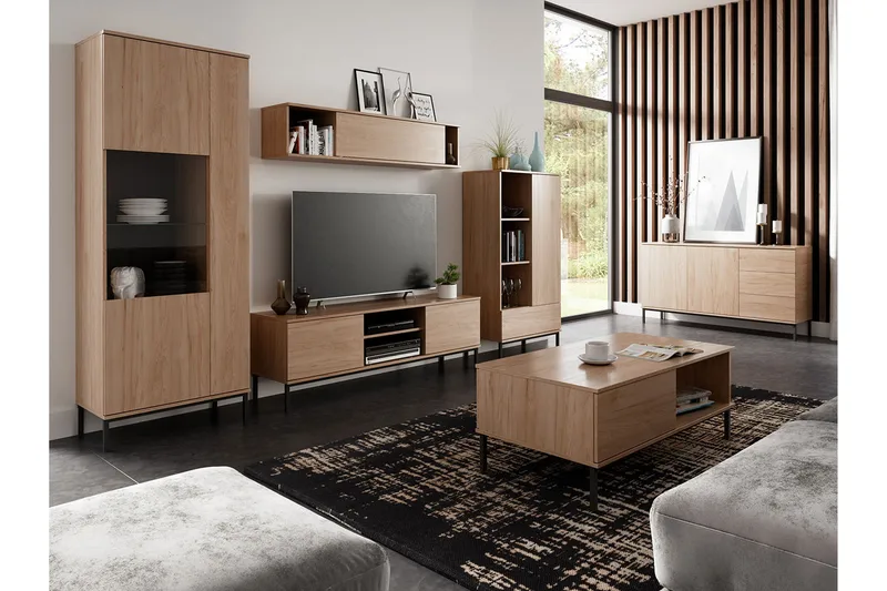 Olohuonesetti Quertas LED-valaistus 7 Osaa Valkoinen LED - Luonnonväri - Huonekalut - Kalustesetit - Olohuoneen kalustesetit