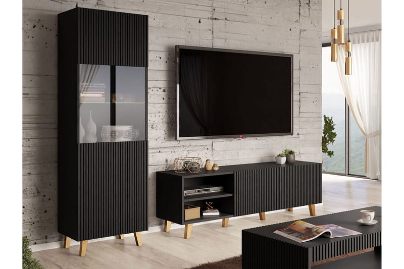 Strontian Möbelset För Vardagsrum Scandinavian Choice Black - Huonekalut - Kalustesetit - Olohuoneen kalustesetit