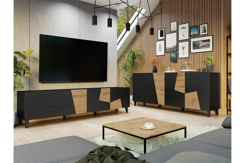 Strontian Möbelset För Vardagsrum Scandinavian Choice Black - Huonekalut - Kalustesetit - Olohuoneen kalustesetit