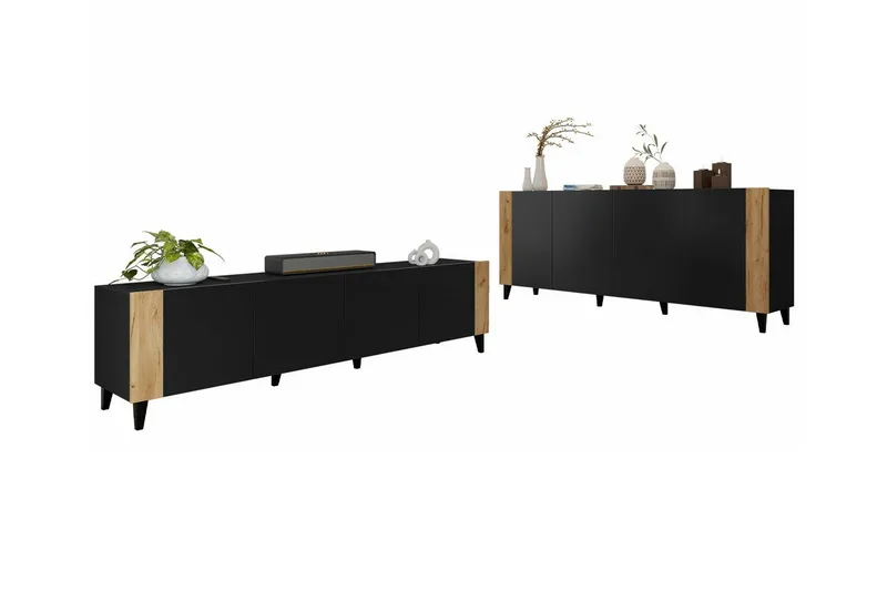 Strontian Möbelset För Vardagsrum Scandinavian Choice Black, undefined