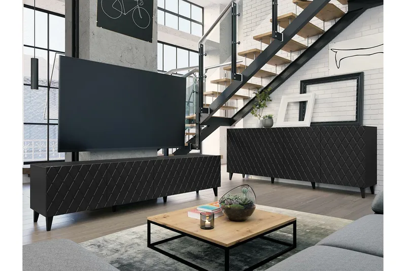 Strontian Möbelset För Vardagsrum Scandinavian Choice Black - Huonekalut - Kalustesetit - Olohuoneen kalustesetit