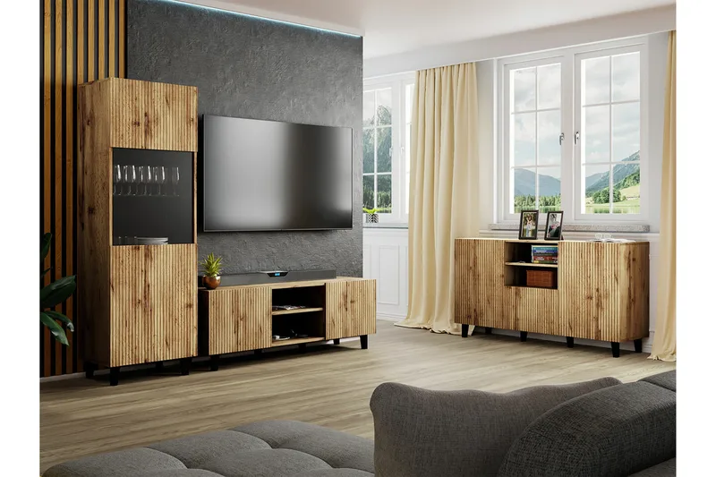 Strontian Möbelset För Vardagsrum Scandinavian Choice Black - Huonekalut - Kalustesetit - Olohuoneen kalustesetit